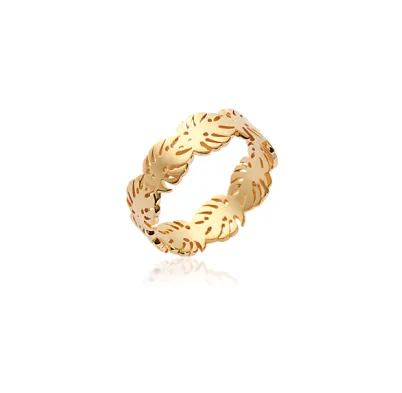 Кольцо Монстера в позолоте