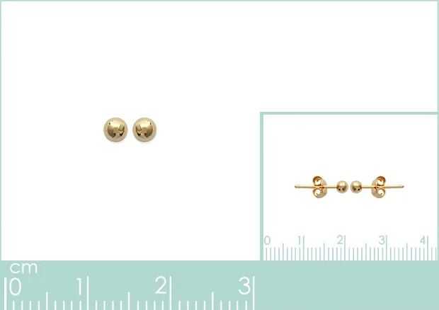 Пусеты Шарики в позолоте 3мм